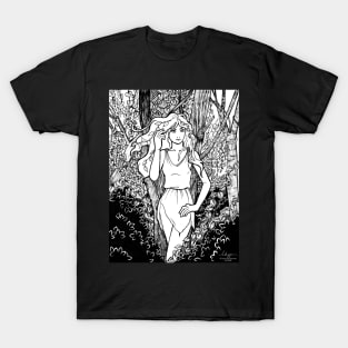 Dryad in an overgrown forest 2 T-Shirt